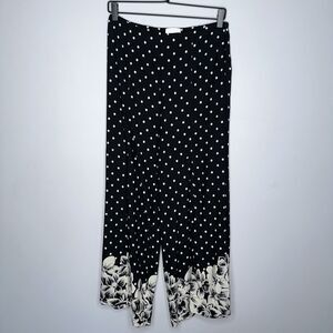 Ett Twa Anthropologie Women’s Chesapeake Wide Leg Pants Polka Dot Floral Size 4